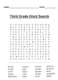 printable word search puzzles 3rd grade words 3rd grade spelling words third grade