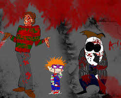 Illustration about cartoon horror characters, evil clown, scary devil, creepy zombie, dracula vampire. Horror Cartoon Characters By Valashard On Deviantart