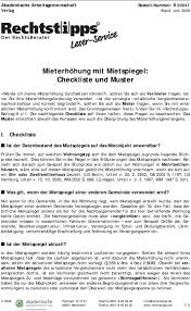 Muster kündigungsschreiben als pdf muster kündigungsschreiben als word datei. Mieterhohung Mit Mietspiegel Checkliste Und Muster Pdf Free Download