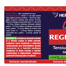 .o persoana de 50 de ani care are o tensiune de 19, 9 este recomandata administrarea concomitenta a urmatoarelor medicamente. Reglatens Pret 28 00 Ron Herbagetica