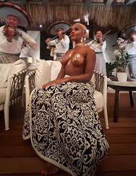 Janelle Monae goes topless at her birthday party (photos video)