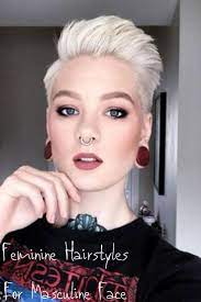 Feminine Hairstyle For Masculine Face Womens Hairstyles Short Hair Styles Androgynous Haircut