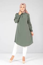 Kollari Inci Detayli Tunik Nn050 Yesil Tunik Inciler Yesil