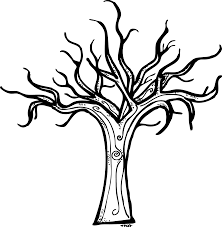 Bare fall tree and a basket of leaves fall tree coloring page 3: Bare Tree Coloring Page Bare Tree Coloring Pages Chainimage Coloring Home