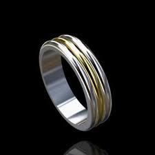 Triple Stripe Two Tone Men S Wedding Ring 18k White And Yellow Gold 6mm 1 299 Orospot Wedding B Yellow Gold Wedding Ring Wedding Rings Gold Wedding Rings