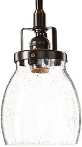 Sea Gull Lighting 6114501782 Belton Onelight Minipendant With Clear Seeded Glass Shade Heirloom Bronze Finish Sea Gull Lighting Seeded Glass Pendant Light Kit