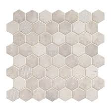 Daltile's raine mosaic collection features beautiful marble material topped with trending design elements for a look that is one of a kind. Daltile Vh06 Vintage Hex White Hexagon Mosaic Home Decor Az