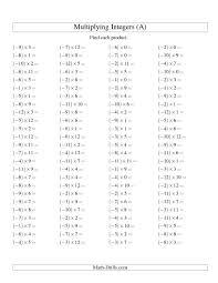 Multiplying Integers Negative Times A Positive A Integers Worksheet Multiplying Integers Integers Integers Worksheet