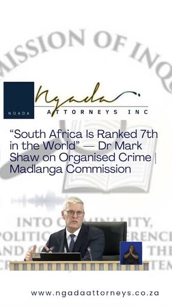 🚨 South Africa ranks among the world’s most affected countries by organised crime, Dr Mark Shaw, Executive Director of the Global Initiative Against Transnational Organised Crime, told the Madlanga ...