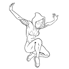 How to draw Spider-Gwen in a jump - SketchOk
