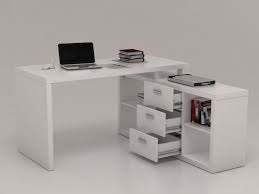 Black And White Computer Table Design Corner Desk With Storage Aldric White Bureau D Angle Avec Rangements Aldric Blanc Corner Desk With Storage Aldric White Desk Design Computer Desk Design Desk
