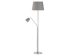 Design Stehlampe Amy Lampenschirm Stoff Silber 40cm