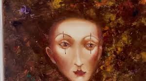 HARLEQUIN // 40x30 oil painting, signed original, hand painted, classic  art, circus, gold, brown, individual gift decor