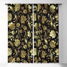 Shop the largest selection of scrapbooking supplies in the world. Black Gold Foil Floral Damasks 3 Blackout Curtain By Artonwear Society6