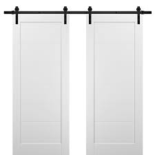 Interior doors for sale interior barn doors exterior doors entry doors wood doors front doors patio doors sliding doors slab doors. Sliding Double Barn Doors 48 X 96 With Hardware Quadro 4115 White Silk Top Mount 13ft Rail Sturdy Set Kitchen Wooden Solid Panel Interior Bedroom Bathroom Door Walmart Com Walmart Com