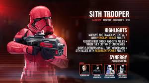 Maybe you would like to learn more about one of these? Kit Reveal New Sith Trooper Star Wars Galaxy Of Heroes Forums
