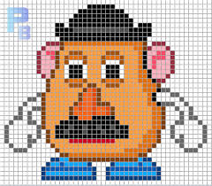 Mr Potato Toy Story Perler Pattern Patrones Beads Plantillas Para Hama Stitch Toy Disney Cross Stitch Pixel Art Pattern