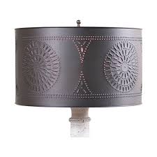 Beaumont wood tripod plant black floor lamp. Irvin S Tinware Floor Lamp Drum Shade With Chisel In Kettle Black