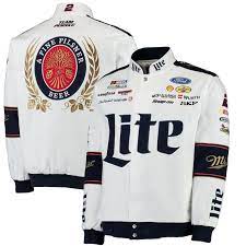 About 1% % of these are men's jackets. Brad Keselowski Jh Design Miller Lite Twill Jacket White Navy In 2021 Nascar Jackets Mens Outfits Hype Clothing