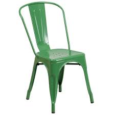 Flash Furniture Ch 31230 Gn Gg Green Stackable Galvanized Steel Chair With Vertical Slat Back And Drain Hole Seat Indoor Outdoor Chair Outdoor Dining Chairs Outdoor Table Settings