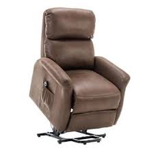 Good Gracious Brown Powel Lift Recliner Chair With Remote Control For Elderly Heavy Duty And Soft Fabric Sofa For Living Room L6118d102 The Home Depot Lift Recliners Recliner Lift Chairs