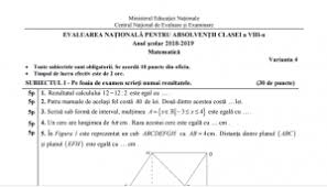 Vineri, 21 iunie, este programată proba la limba și literatura maternă, iar primele rezultate la evaluarea națională 2019 vor fi publicate. Evaluare NaÈ›ionalÄƒ Subiecte Bareme Matematica Ziua Veche