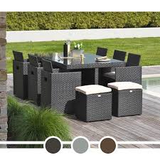 Les plateaux de ce genre de table sont la plupart en verre, ce qui permet. Salon De Jardin Dcb Encastrable Plateau En Verre 10 Personnes