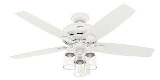 Hunter 52 Bennett Matte White Ceiling Fan With Light Kit And Remote Walmart Com In 2020 Ceiling Fan With Light Fan Light White Ceiling Fan