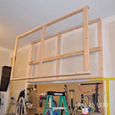 Overhead garage storage for ladder. Diy Garage Storage Ceiling Mounted Shelves Giveaway