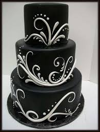 Black And Silver Wedding Cake Ideas Black Silver Cake Cake Strawberry Cream Cakes Black And White Wedding Cake