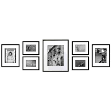 Photo frames hang vertically or horizontally with secure hardware included with each frame. Gallery Perfect 7 Piece Black Wood Frame Kit Walmart Com Walmart Com