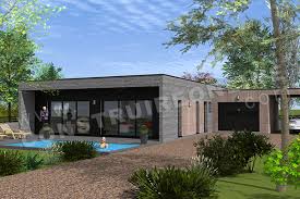 Plan d'une maison moderne de 3 chambres. Plan De Maison Contemporaine Petra