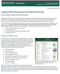 Anna maria d onghia aims the programme has been designed to train graduate agronomists, biologists and biotechnologists in modern and sustainable integrated management of economically important. Integrated Pest Management Scouting In Field Crops E3294 Integrated Pest Management