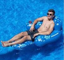 Inflatable Tropical Pool Lounge Chair - 58" - Blue ...