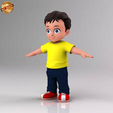 3dsmax Cartoon Kid 3d Model Cartoon Kids Cartoon Kids