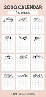 Beautiful Free 2020 Printable Calendar In 2020 Calendar Printables Monthly Calendar Printable Planner Printables Free