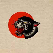 Traffic Black Panther And Red Sun Traditional Tattoo Design Traditional Tattoo Art Traditional Panther Tattoo