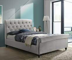 Birchlane.com has been visited by 100k+ users in the past month Wetherby Silver Velvet Fabric Bed Frame Bedworld