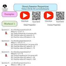 Set each factor equal to zero. Direct Inverse Proportion Textbook Exercise Corbettmaths