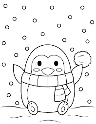 Looking for more christmas pages? Printable Penguin In Snow Coloring Page
