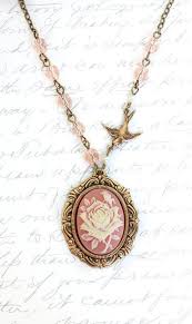 Pink Cameo Necklace Ivory And Pink Rose Pendant Rose Necklace Etsy Cameo Necklace Vintage Style Jewellery Beautiful Jewelry