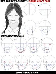 Below, artist and instructor lee hammond shares tips and techniques for drawing realistic faces with graphite pencil, excerpted from her book. How To Draw A Realistic Cute Little Girl S Face Head Step By Step Drawing Tutorial For Beginners How To Draw Step By Step Drawing Tutorials Drawing Tutorials For Beginners Drawing Tutorial