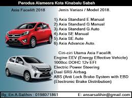 Perodua axia standard g manual transmission 2019 #axia2019 #peroduaaxia #stdg #standardg #peroduaaxia2019 #2msia. Harga Kereta Axia Eev Warna Perodua Axia Di Kota Kinabalu Sabah Perodua Di Kota Kinabalu Sabah