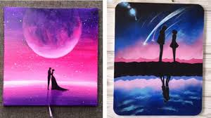 10 Easy Couple Scenery Painting For Beginners Easy Painting Ideas Youtube