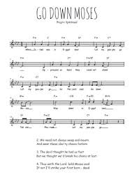 Go Down Moses Free Sheet Music