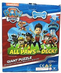 When the puzzle is finished there is an electronic pen which can be used to solve basic logical associations. Nickelodeon Paw Patrol 46 Piece Educational Giant 3ft Floor Jigsaw Puzzle Kids Jigsaw Schi Brettl Werkstatt Toys Hobbies