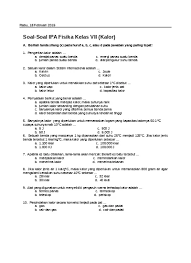 Sebuah batu ditimbang dengan neraca 3.lengan. Soal Soal Ipa Fisika Kelas Vii Kalor
