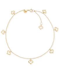 Gld is the #1 brand in the world for urban necklaces, pendants, bracelets and more!. Macy S Heart Charm Anklet In 14k Gold Reviews Bracelets Jewelry Watches Macy S