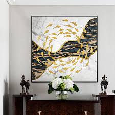 12 x 12 framed artwork. Abstract Creative Black And White Golden Fish Canvas Painting Poster And Print Wall Art For Living Room Dining Room Home Bedroom Buy At The Price Of 2 29 In Aliexpress Com Imall Com