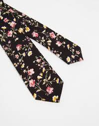 Check spelling or type a new query. Asos Tie With Floral Print In Black Yellow For Men Lyst